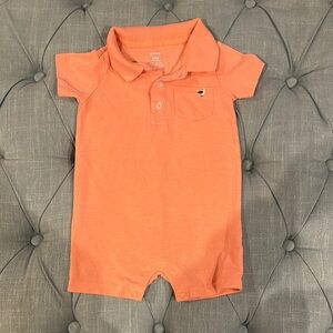 Carter's Bright Orange Polo Romper